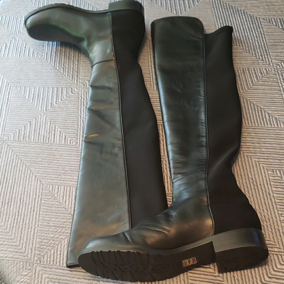 Stuart Weitzman Black Over the Knee Boots Sleek Design - Picture 7 of 12